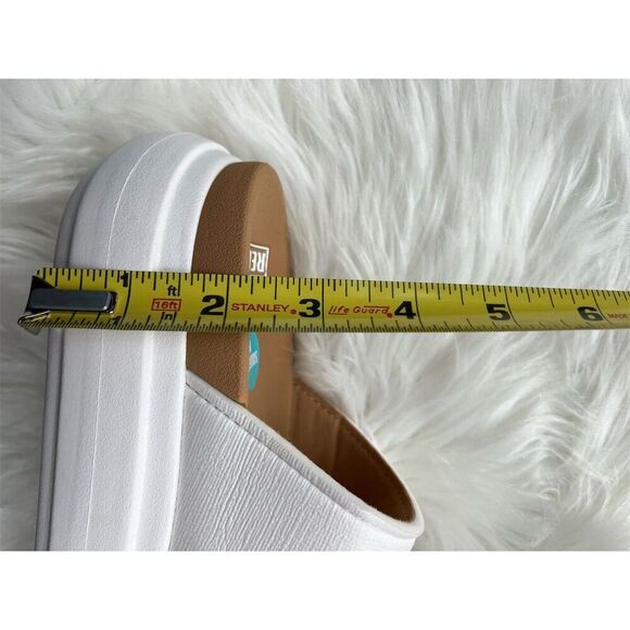 🆕 Reef Cushion Bondi 2 Bar Platform Sandals Size 5 Off White Slip On Casual - Picture 11 of 11
